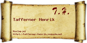 Tafferner Henrik névjegykártya